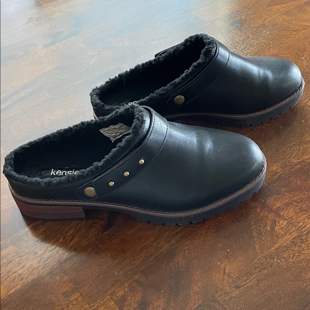 KENSIE Wrylie Lined Clogs, Women’s 7, Black